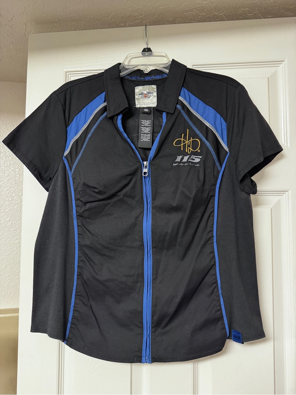 Harley-Davidson Black Jacket with Blue Accents